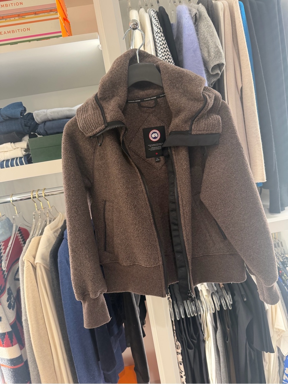 Canada Goose Brown Teddy Jacket with Hood